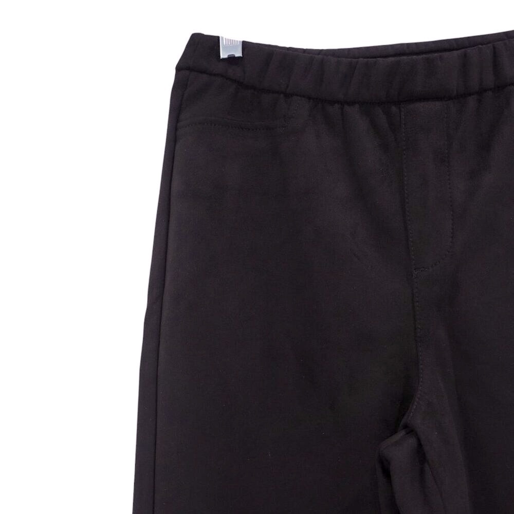 NWT Isaac Mizrahi Live! Faux Suede Straight Ankle Pants Sz 0 Black Pull On - Picture 3 of 11
